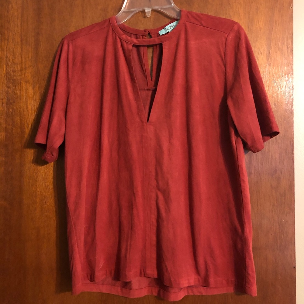 Rust Orange Velvet Top Size Small